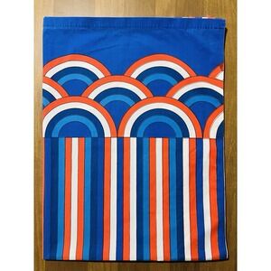Vera Neumann Collection Burlington Vtg 1970s Mod Stripes Circles Twin Flat Sheet